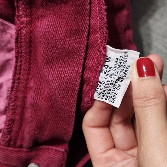 Vintage Plus Size "London" Magenta Pink High Rise Baggy Tapered Leg "Mom" Jeans - Picture 9 of 15